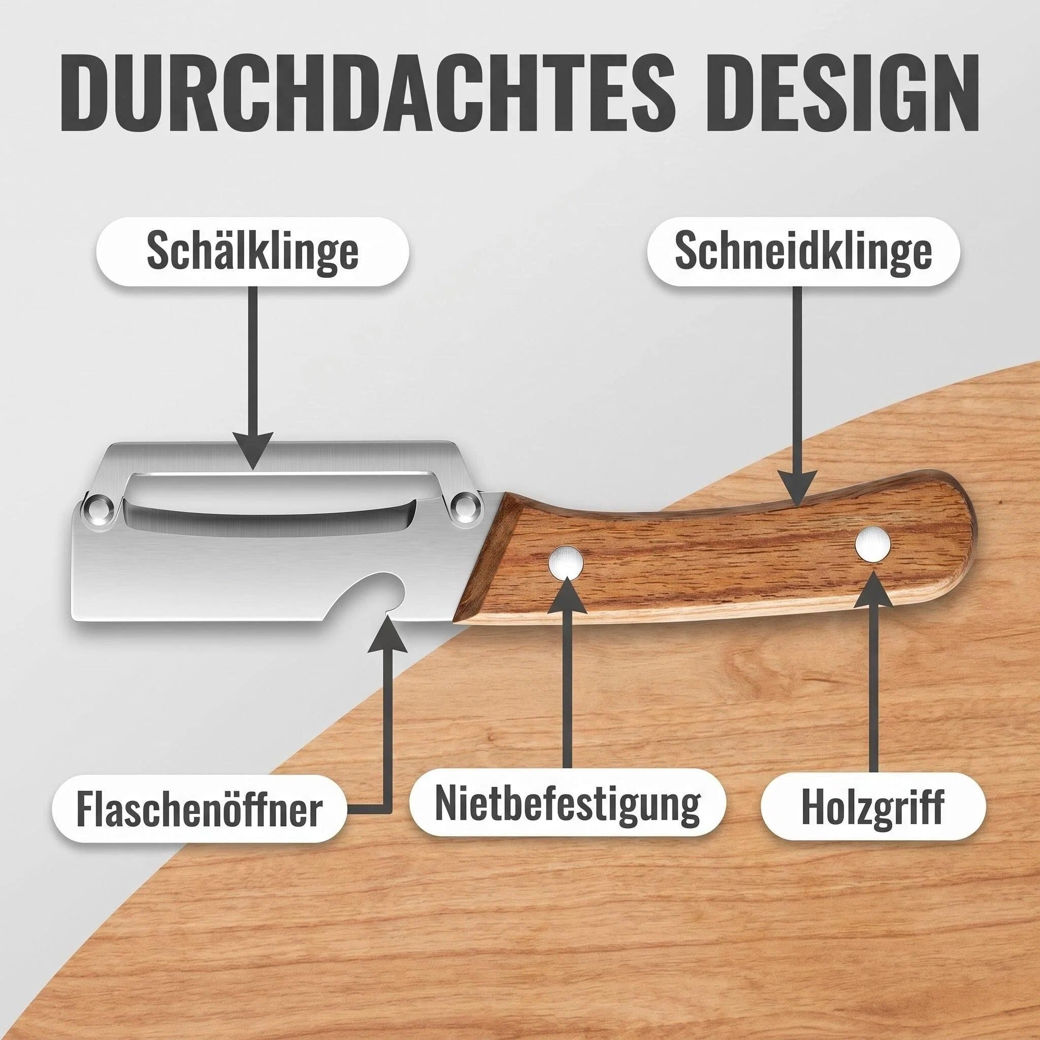 Edelstahl-Multifunktionsschäler